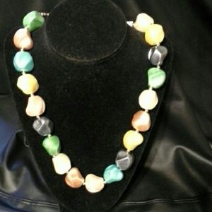 Faux Pearlized Beaded Necklace Set Lightweight Plastic Beads Classic Charm